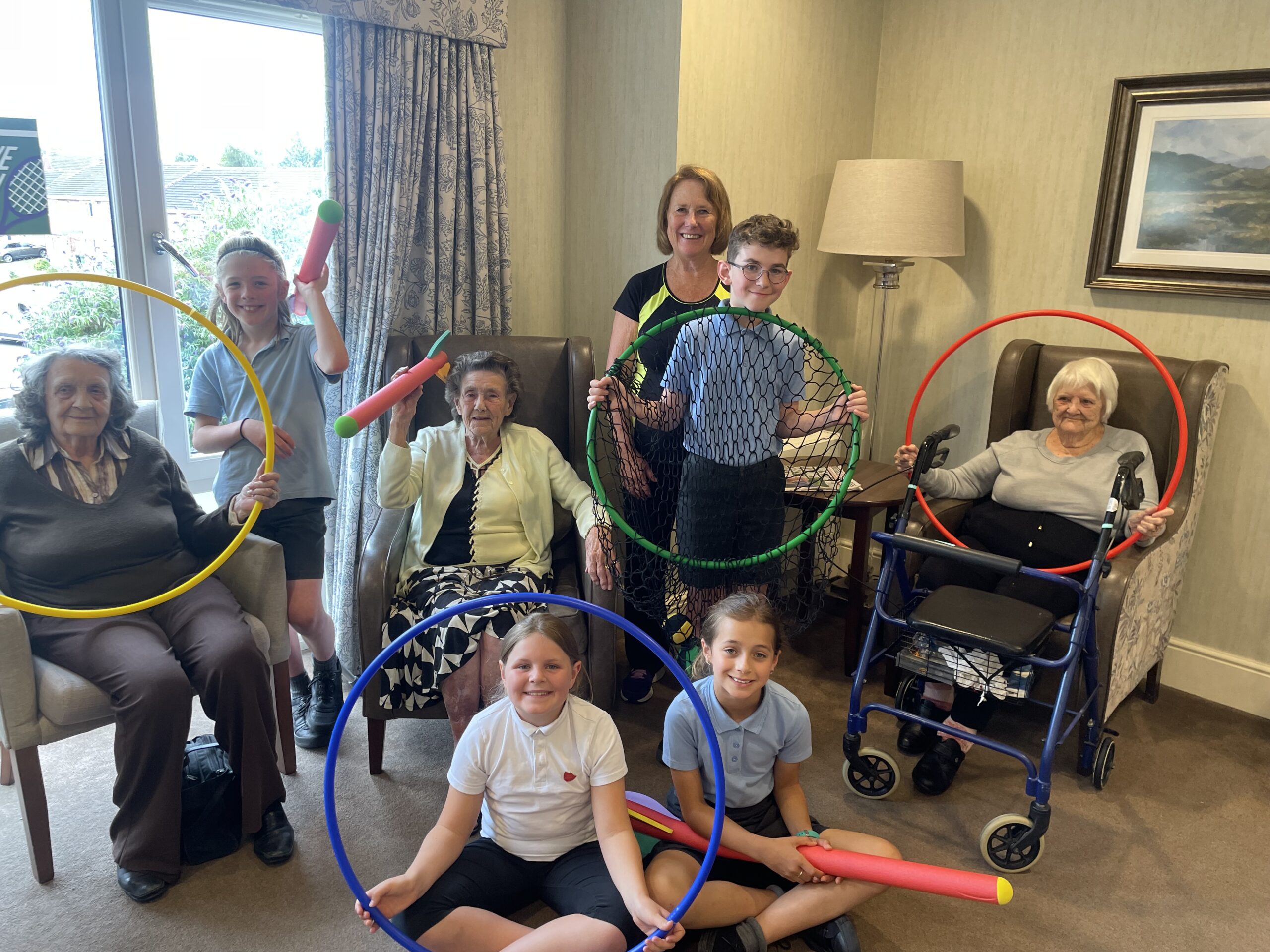 Pupils and residents at Mews Care Home
