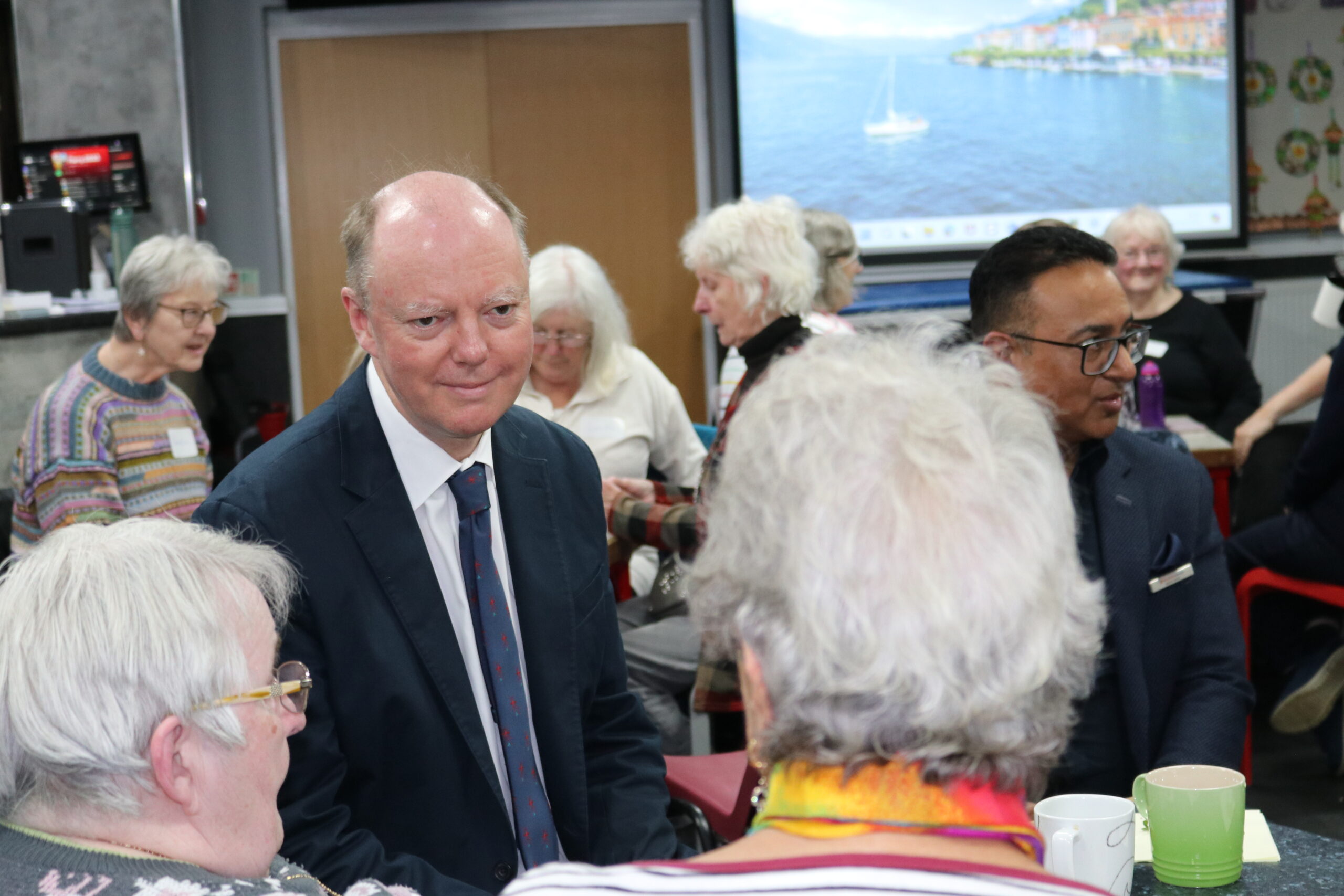 Professor Chris Whitty listening to residents attending a Healthy Worcestershire group session