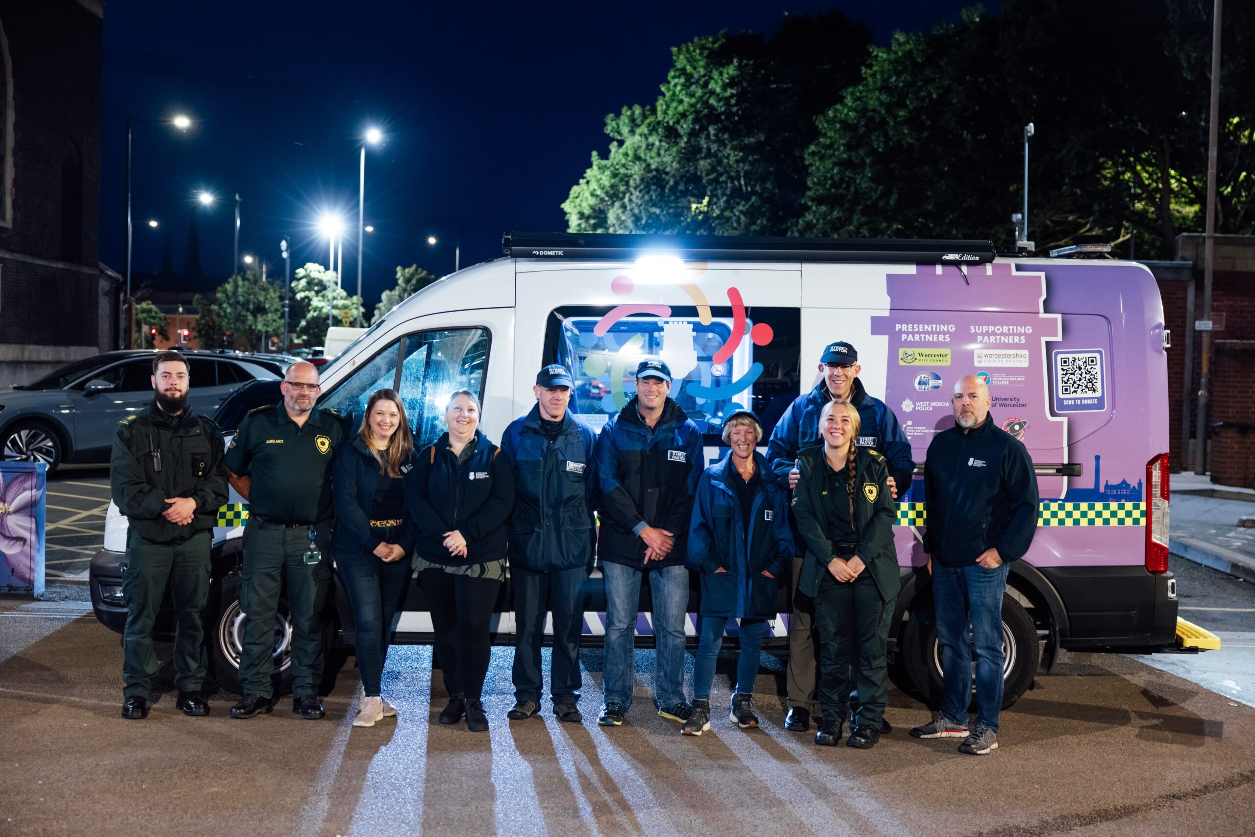 Safe Space Van in City at Night