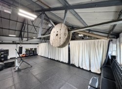 Valhalla Gym Space, empty showing curtain area